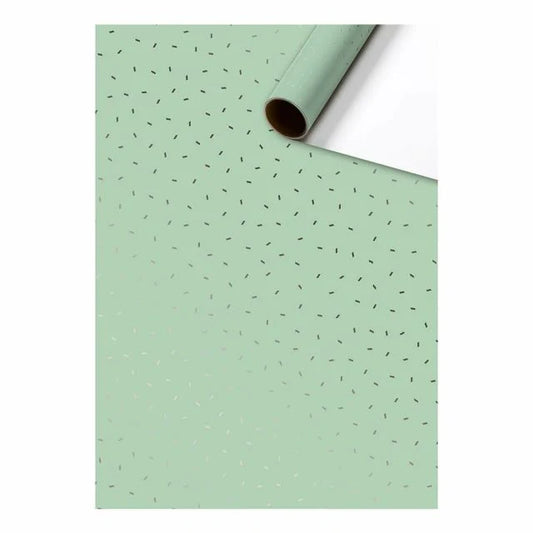 Cadeaupapier 70 cm – Sparkles Mint met zilveren glitter op mintgroene achtergrond – Liefs en Lintjes