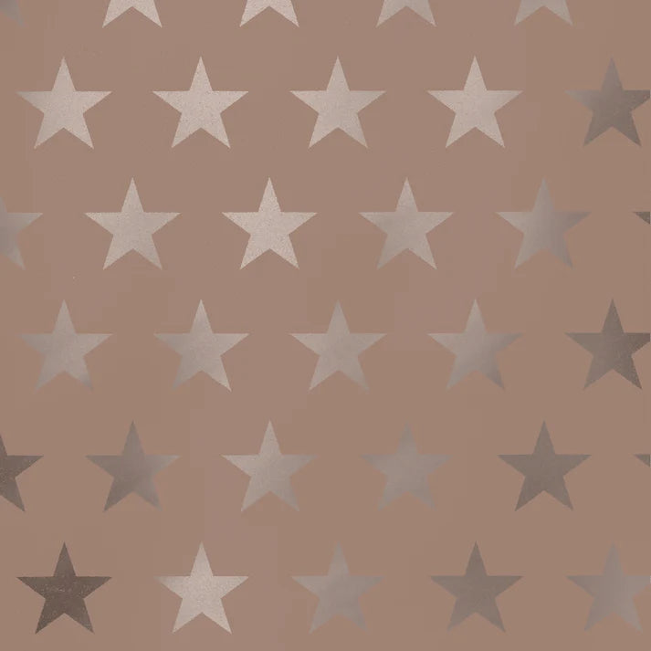 Cadeaupapier 70 cm – Stars Rosé met glanzende rosé sterren op lichte achtergrond – Liefs en Lintjes