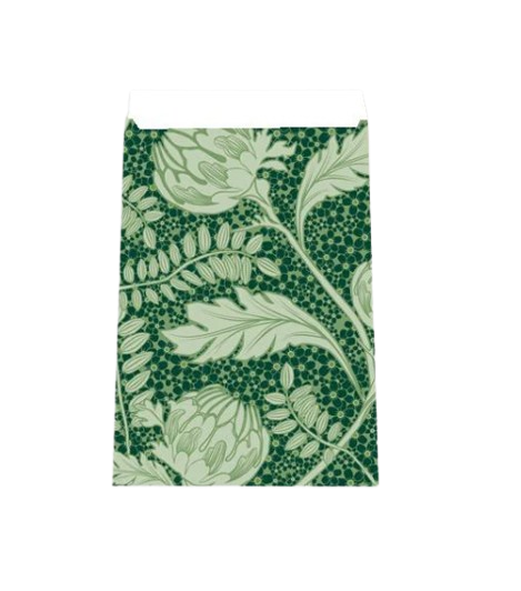 Cadeauzakje L met botanisch patroon in donkergroen en lichtgroen – Liefs en Lintjes