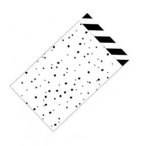 Cadeauzakje maat M (12x19 cm) met It’s a Confetti Day patroon in zwart-wit met diagonale sluiting – Liefs en Lintjes