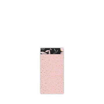 Cadeauzakje maat S (7x13 cm) met Twinkling Stars patroon in roze en goud – Liefs en Lintjes