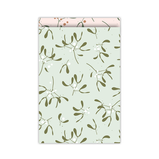 Cadeauzakjes Mistletoe Memories Salie maat L 17x25 cm – Liefs en Lintjes
