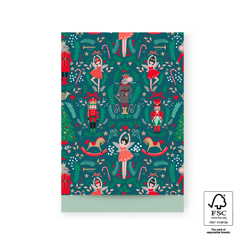 Cadeauzakjes Nutcracker L 17 x 25 cm – set van 5 kerstzakjes met Nutcracker-figuren | Liefs en Lintjes