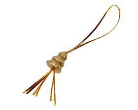 Decohanger Geluksboompje goud 20mm van hout met koord – per stuk – Liefs en Lintjes