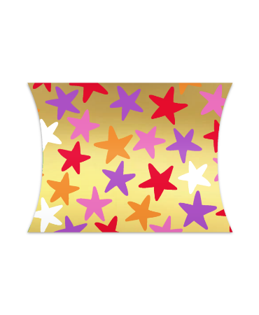 Gondeldoosje Stars Gold/Multicolor met gouden achtergrond en kleurrijke sterren – Liefs en Lintjes