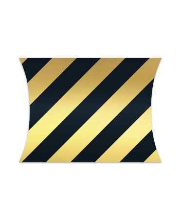 Gondeldoosje Stripes Black/Gold met diagonale strepen in zwart en goud – Liefs en Lintjes