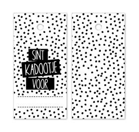 Label sint kadootje voor... wit