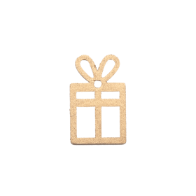 Houten cadeautje goud open design 2,5 cm – Liefs en Lintjes