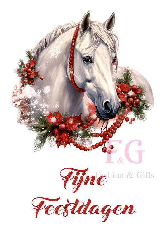 Kaart - FG Fijne feestdagen paard licht