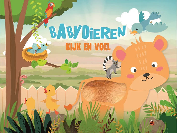 Kijk en Voel – Babydieren boek met voelstofjes en rijmpjes voor peuters – Liefs en Lintjes