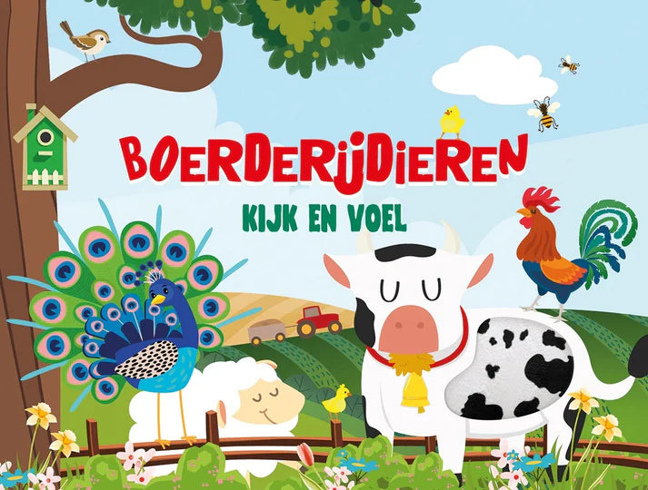Kijk en Voel – Boerderijdieren boek met voelstofjes en rijmpjes voor peuters – Liefs en Lintjes