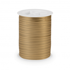 Krullint New Brillante in goud met gouden streep, 10 mm breed – 5 meter lang – Liefs en Lintjes

