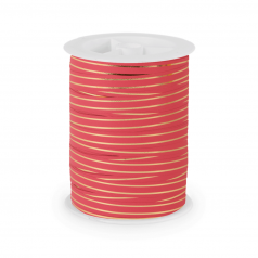 Krullint New Brillante in magenta met gouden streep, 10 mm – 5 meter – Liefs en Lintjes