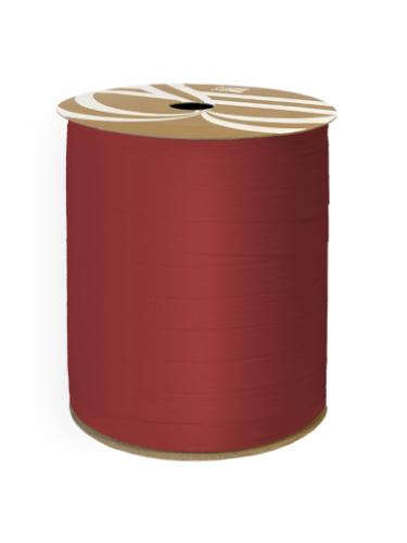 Krullint met paperlook in bordeauxrood, 10 mm breed – 5 meter lang – Liefs en Lintjes

