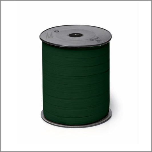 Krullint met paperlook in donkergroen, 10 mm breed – 5 meter lang – Liefs en Lintjes