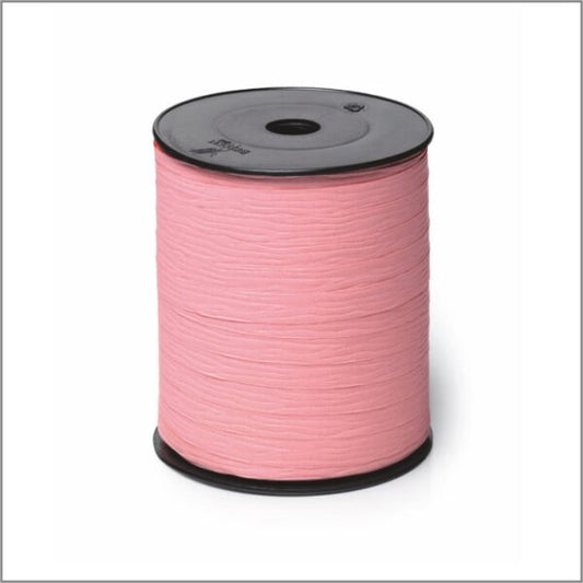 Krullint met paperlook in lichtroze, 10 mm breed – 5 meter lang – Liefs en Lintjes