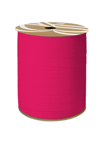 Krullint met paperlook in magenta roze, 10 mm breed – 5 meter lang – Liefs en Lintjes