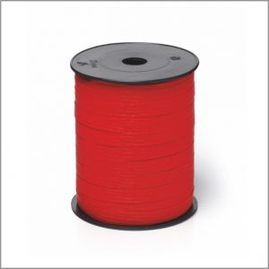 Krullint met paperlook in rood, 10 mm breed – 5 meter lang – Liefs en Lintjes

