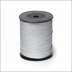 Krullint met paperlook in zilvergrijs, 10 mm breed – 5 meter lang – Liefs en Lintjes

