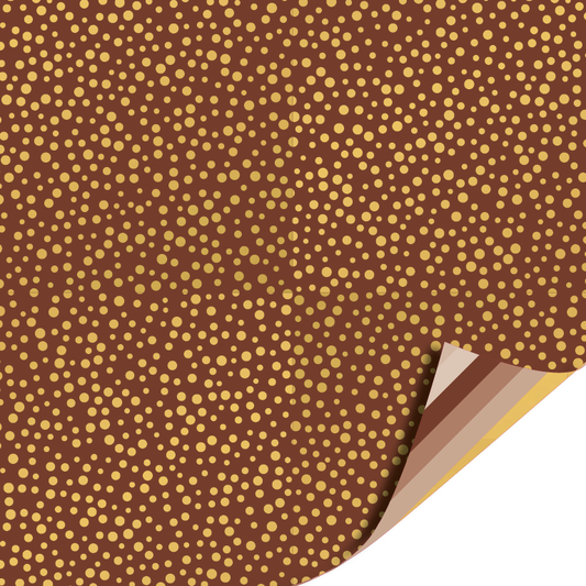 Mokka Dots cadeaupapier met gouden stippen en bruin/nude/goud strepen binnenzijde – Liefs en Lintjes