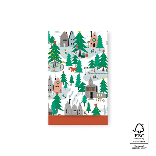 Cadeauzakjes xmas village orange - M