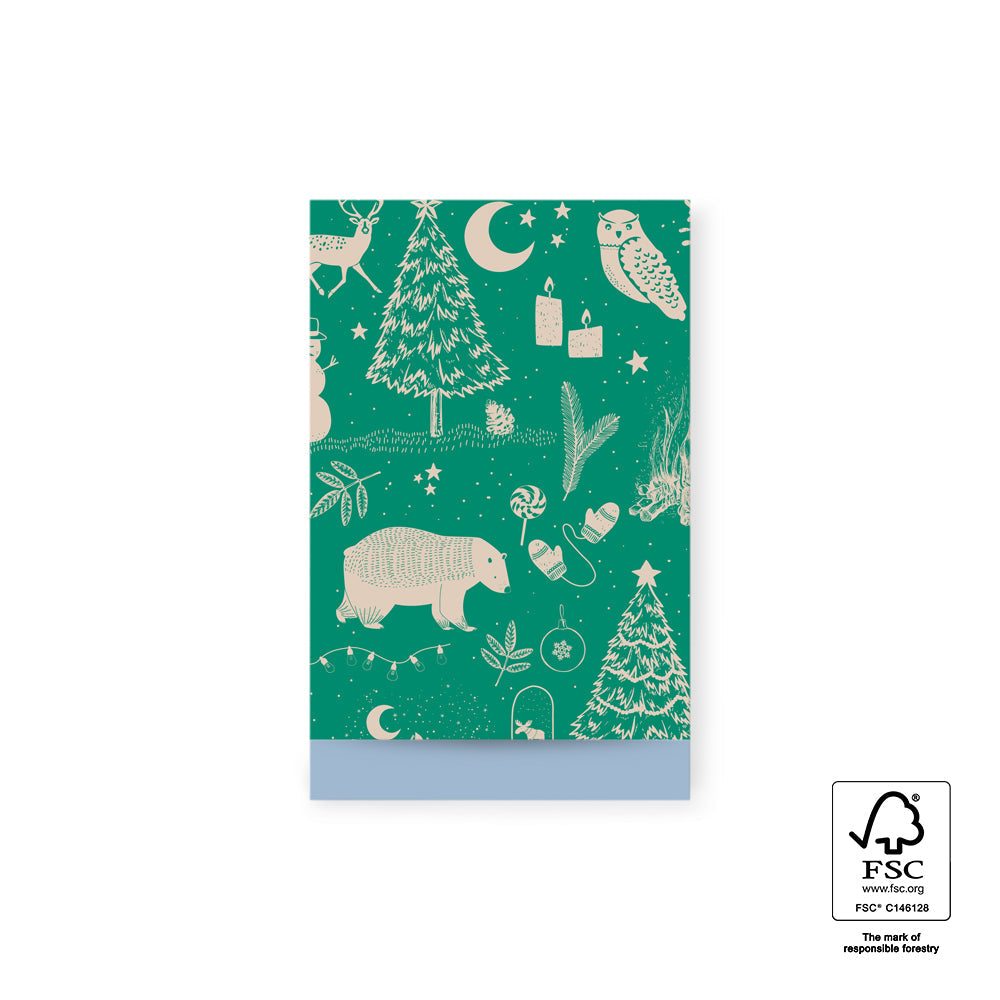 Cadeauzakjes christmas vintage green - M