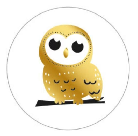 Aufkleber Eule Golden Shine