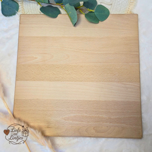 Snijplank Brink vierkant beukenhout 35x35 cm – zelf ontwerpen – Liefs en Lintjes