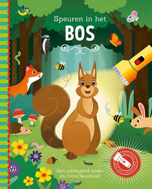 Speuren in het bos kinderboek met kartonnen zaklamp – Liefs en Lintjes