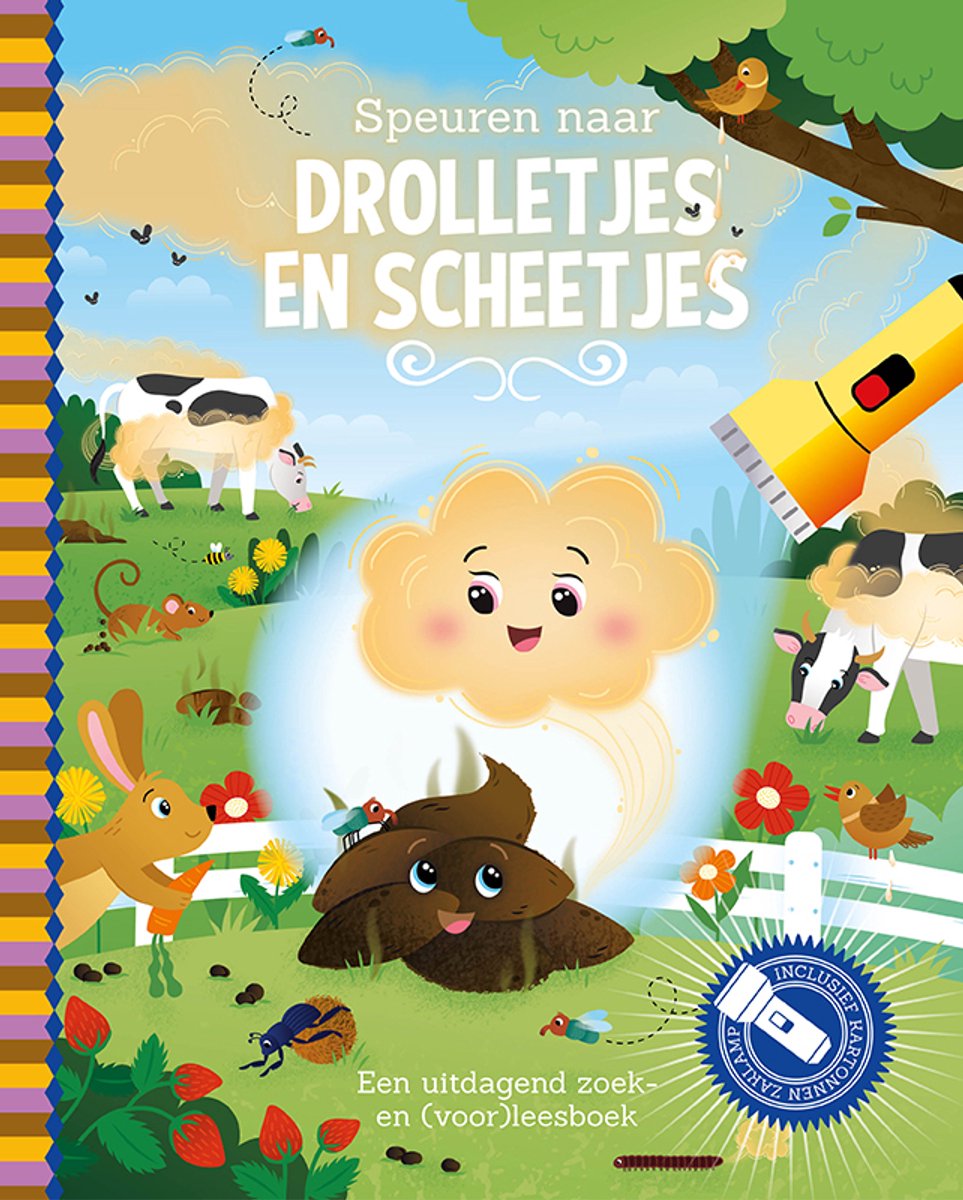 Speuren naar drolletjes en scheetjes kinderboek met kartonnen zaklamp – Liefs en Lintjes