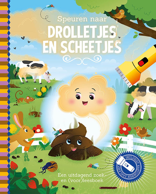 Speuren naar drolletjes en scheetjes kinderboek met kartonnen zaklamp – Liefs en Lintjes