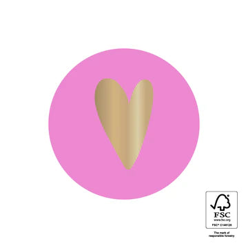 Sticker Hart Roze Goud (35mm, Set van 10) – Liefs en Lintjes