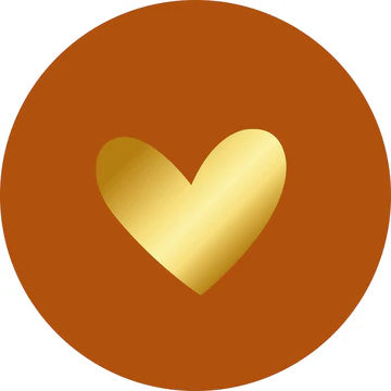 Sticker Hartje Terra Goud (35mm, Set van 10) – Liefs en Lintjes