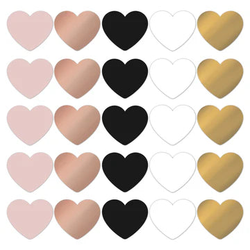 Sticker Hartjes (50mm, Set van 10, Mix van Kleuren) – Liefs en Lintjes