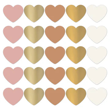Sticker Hartjes Naturel (50mm, Set van 10, Mix van Kleuren) – Liefs en Lintjes