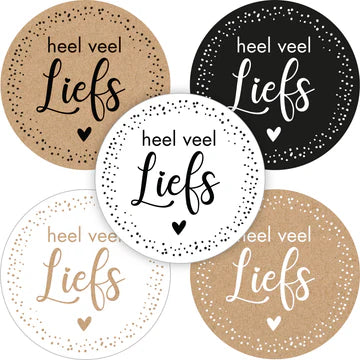 Sticker Heel Veel Liefs Assorti (35mm, Set van 10) – Liefs en Lintjes