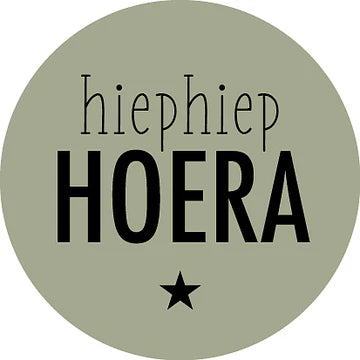 Sticker Hiep Hiep Hoera! Army Groen met Ster (35mm, Set van 10) – Liefs en Lintjes