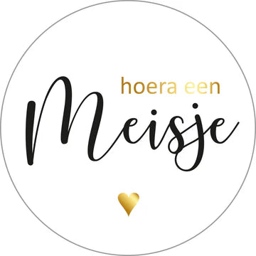 Sticker Hoera Een Meisje! (35mm, Set van 10) – Liefs en Lintjes