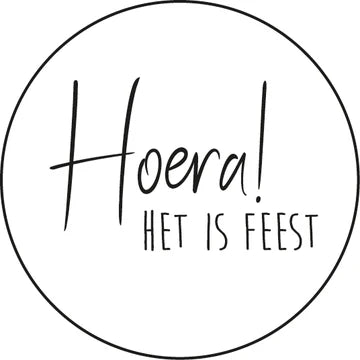 Sticker Hoera! Het Is Feest (45mm, Set van 10) – Liefs en Lintjes