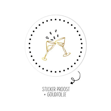 Sticker Proost met Goudfolie (45mm) – Liefs en Lintjes