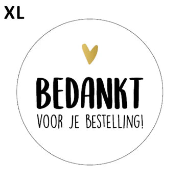 Bedankt voor je bestelling XL stickers 65mm - Liefs en Lintjes