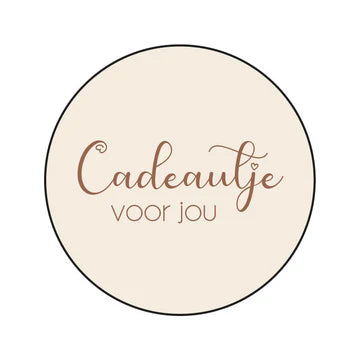 Stickers Cadeautje voor Jou (45mm, Kleur Crème) – Liefs en Lintjes