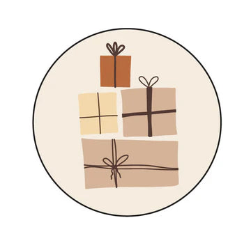 Stickers Cadeautjes Stapel (45mm, Kleur Crème) – Liefs en Lintjes