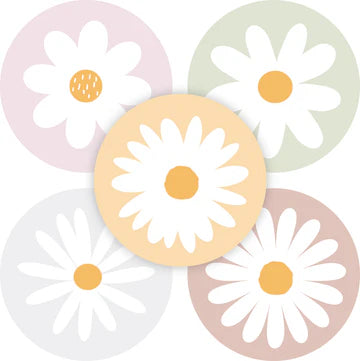 Stickers Daisy Assorti (35mm) – Liefs en Lintjes
