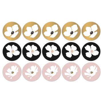 Stickers Fresh Flowers (50mm, Mix van Kleuren) – Liefs en Lintjes