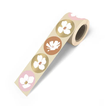 Stickers Fresh Flowers Naturel (50mm, Set van 12) – Liefs en Lintjes