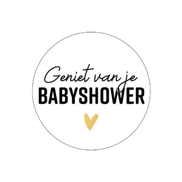 Stickers Geniet van je Babyshower (40mm) – Liefs en Lintjes