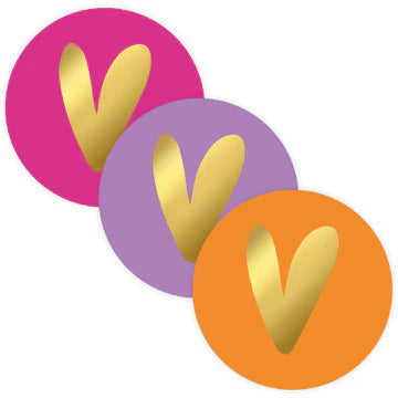 Stickers Hart (40mm, Mix van Kleuren) – Liefs en Lintjes