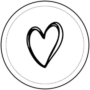 Stickers Hart (45mm, Wit/Zwart) – Liefs en Lintjes