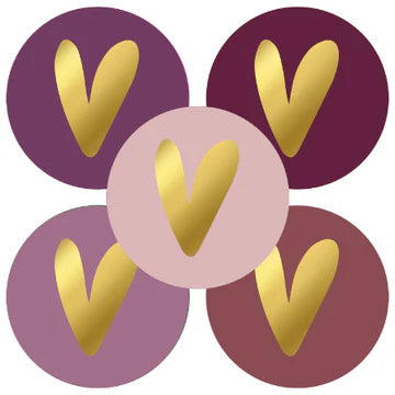 Stickers Hart (50mm, Mix van Kleuren - Gouden Hart) – Liefs en Lintjes

